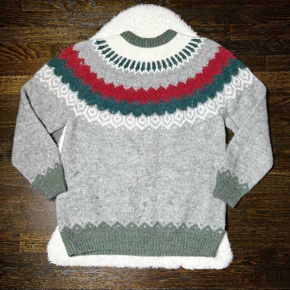 Alpaca Connection Wool Crewneck Geometric Pattern Sweater - Picture 6 of 12